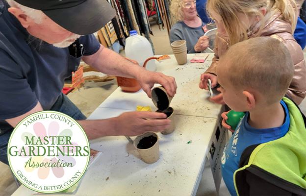 Kids learning how to garden