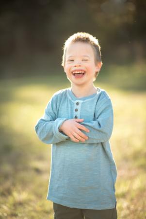 Smiling child in field